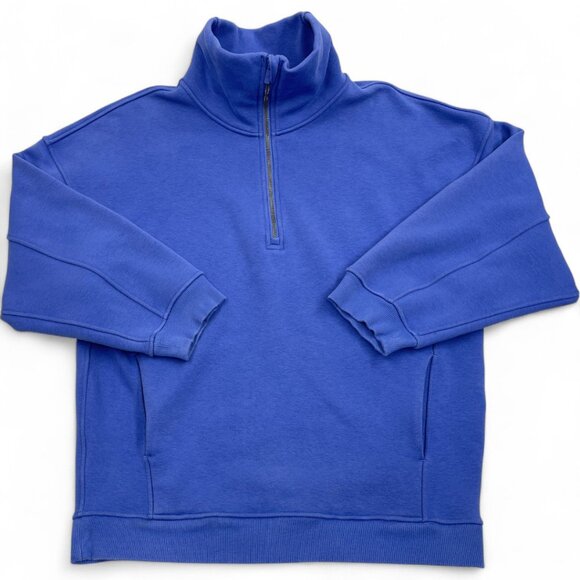 Lululemon Scuba Funnel Half Zip Blue Sweatshirt Pullover Oversize Women's XS / S - Picture 5 of 12